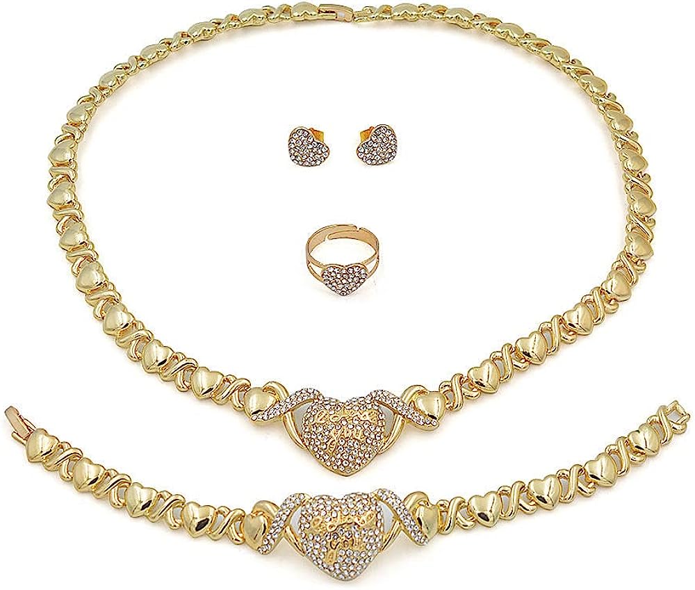 Giffor Jewellery Lady 14K Gold Filled Jewelry sets for Women Bracelets Necklaces With Earrings Gifts - Image 5